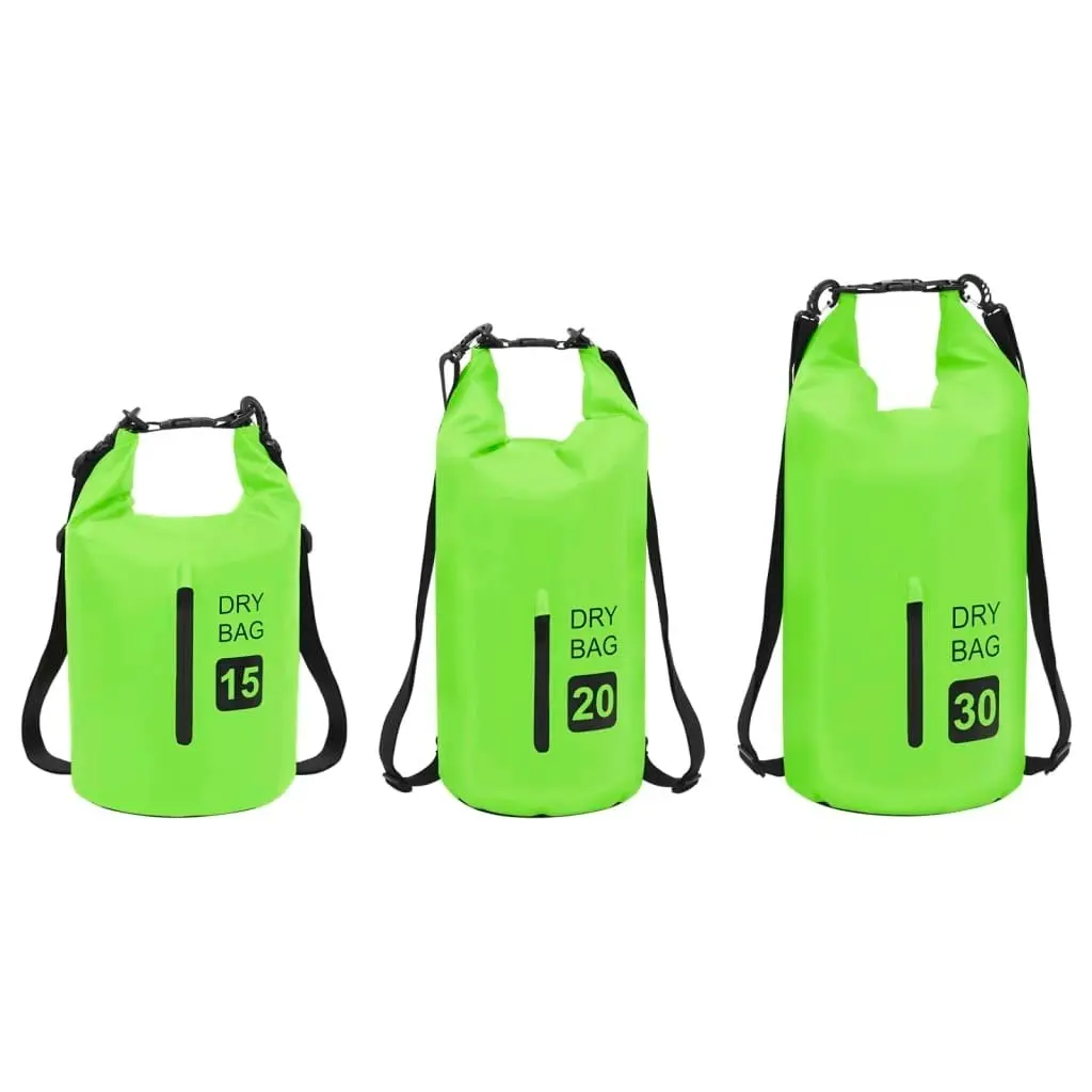 Dry Bag with Zipper Green 15 L PVC 92776