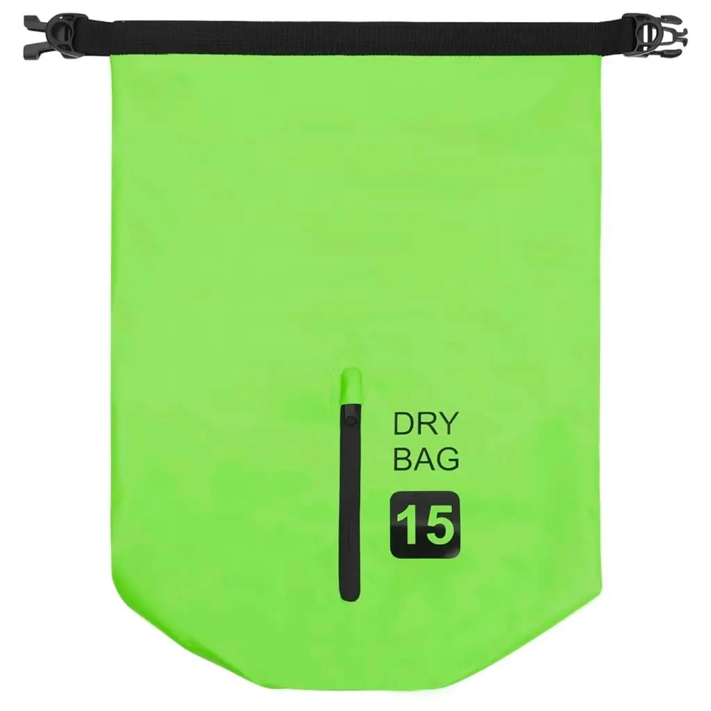 Dry Bag with Zipper Green 15 L PVC 92776