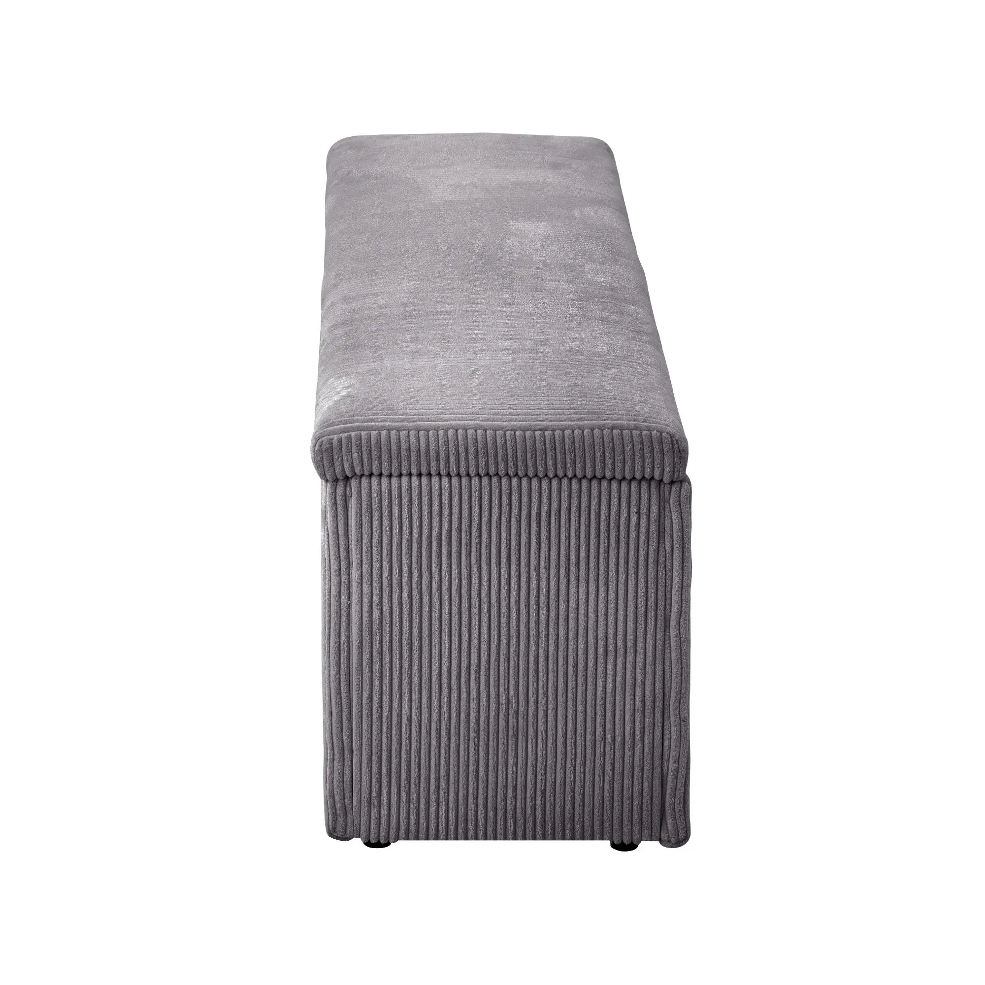 Oikiture Storage Ottoman Blanket Box Foot Stool XL Chest Toy Polyester Grey