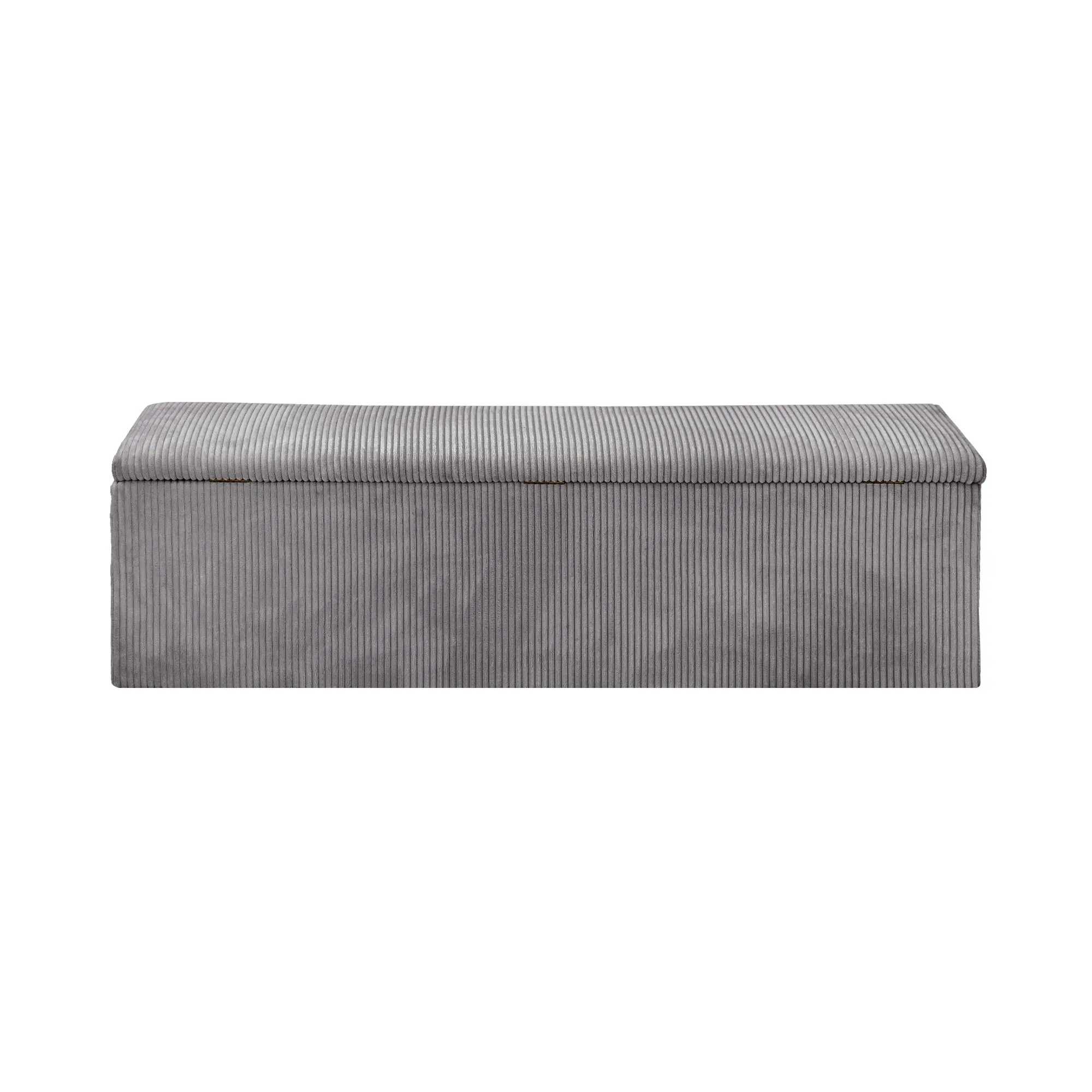 Oikiture Storage Ottoman Blanket Box Foot Stool XL Chest Toy Polyester Grey