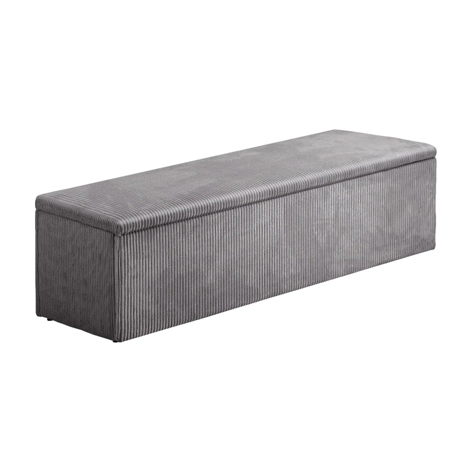 Oikiture Storage Ottoman Blanket Box Foot Stool XL Chest Toy Polyester Grey