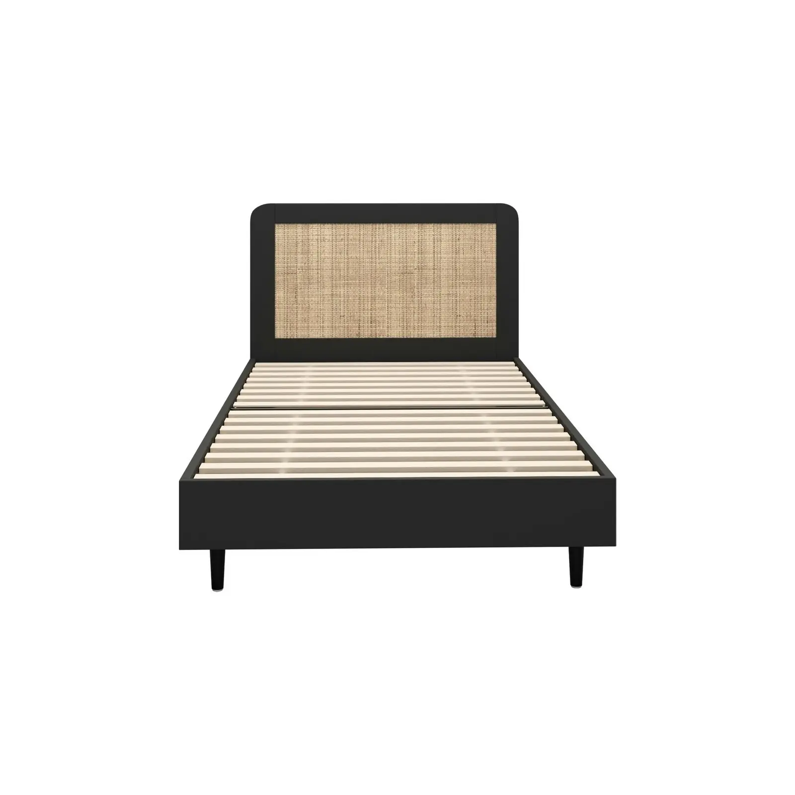 Oikiture Bed Frame Wooden Bed Frame Black-Single