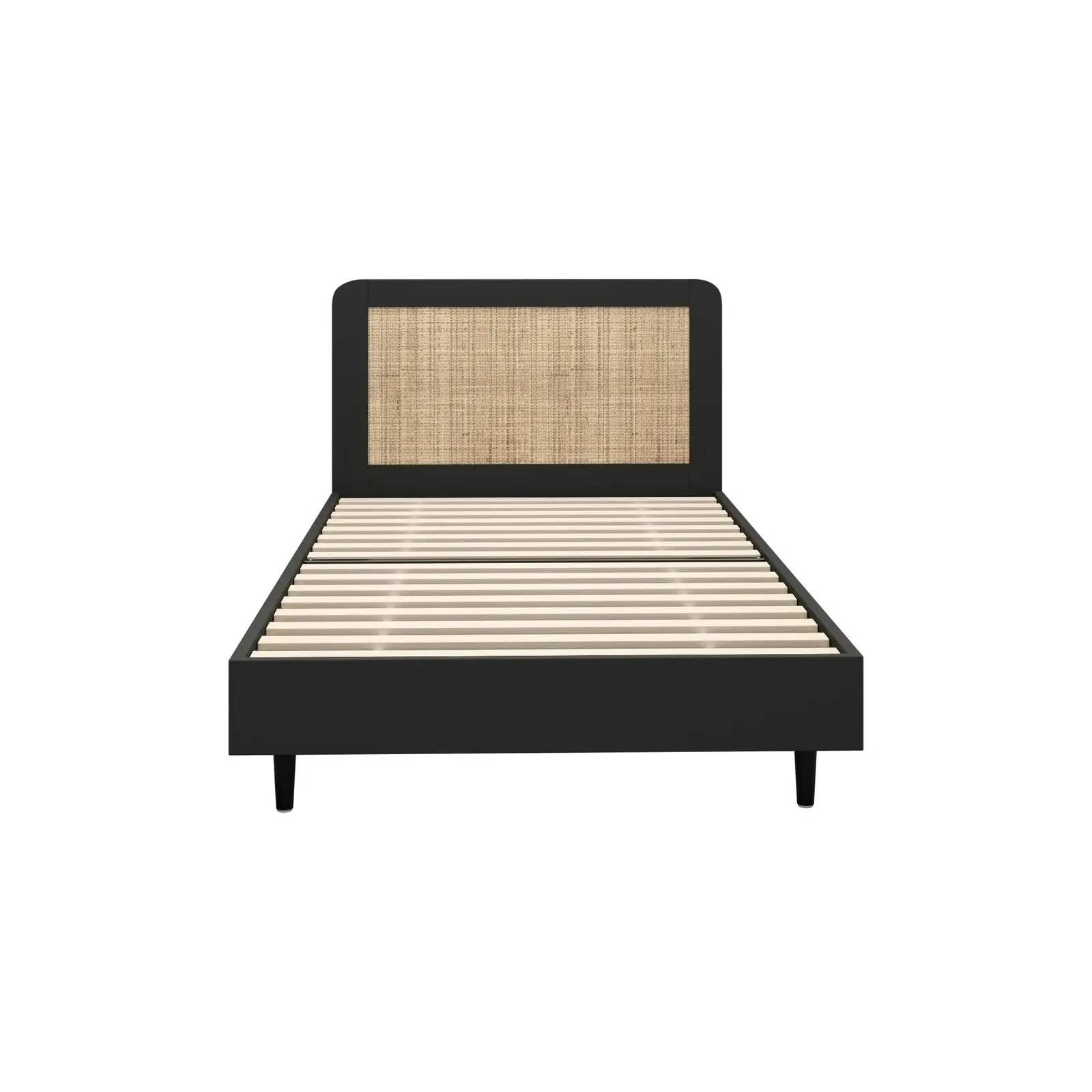 Oikiture Bed Frame Wooden Bed Frame Black-King Single