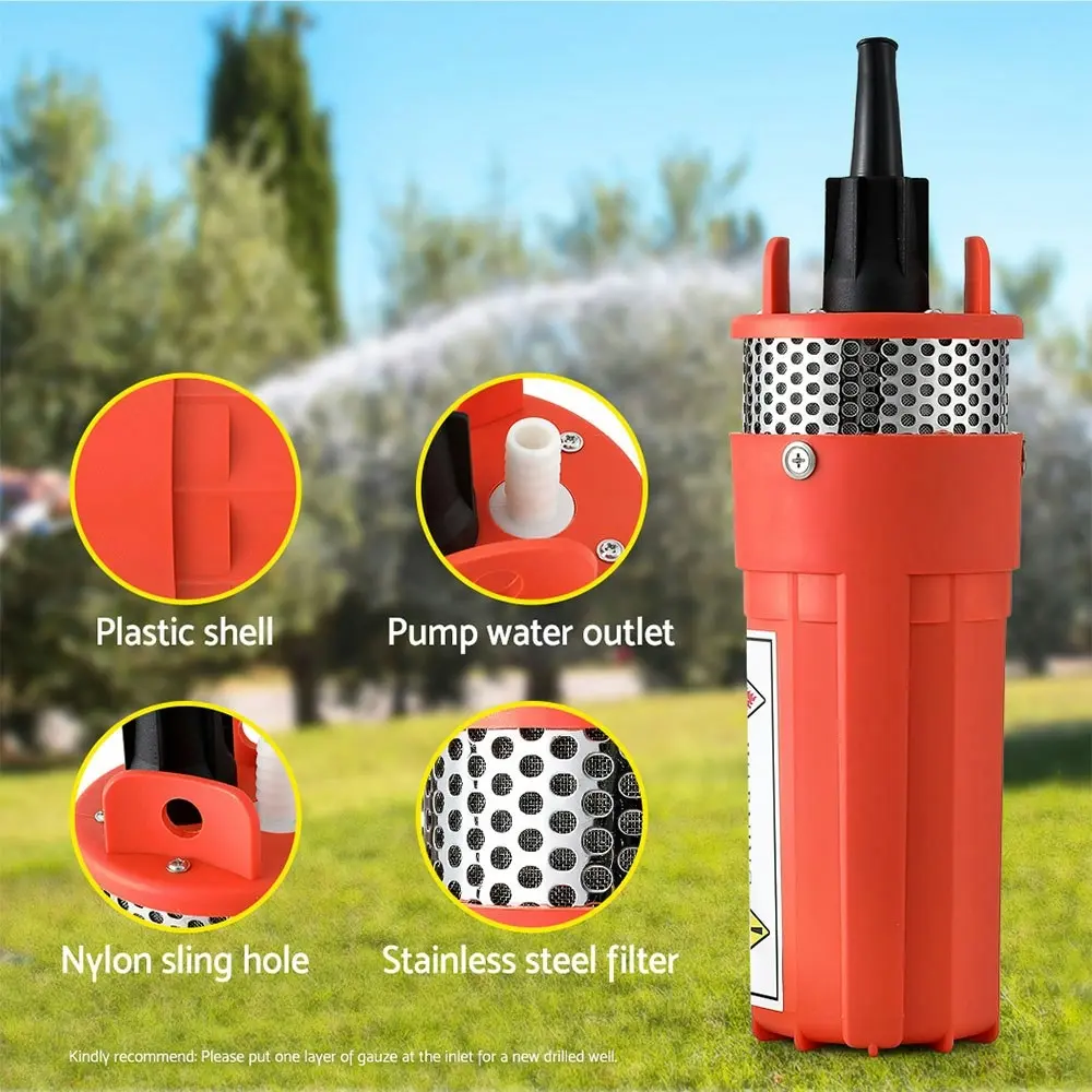 Giantz Submersible Solar Water Pump 24V 70M Head Deep Well Bore Self-priming