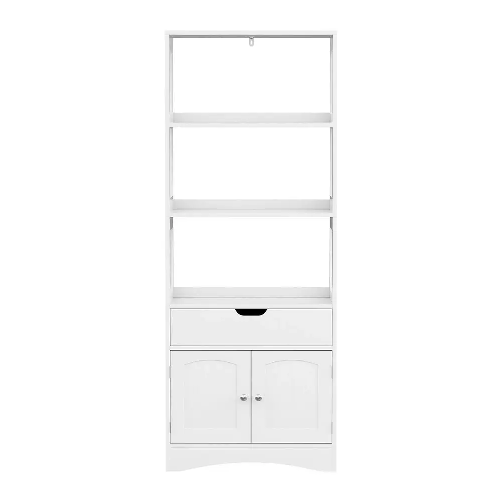 Artiss Bathroom Floor Storage Cabinet with 2 Drawers 3 Open Shelves 2 Doors White