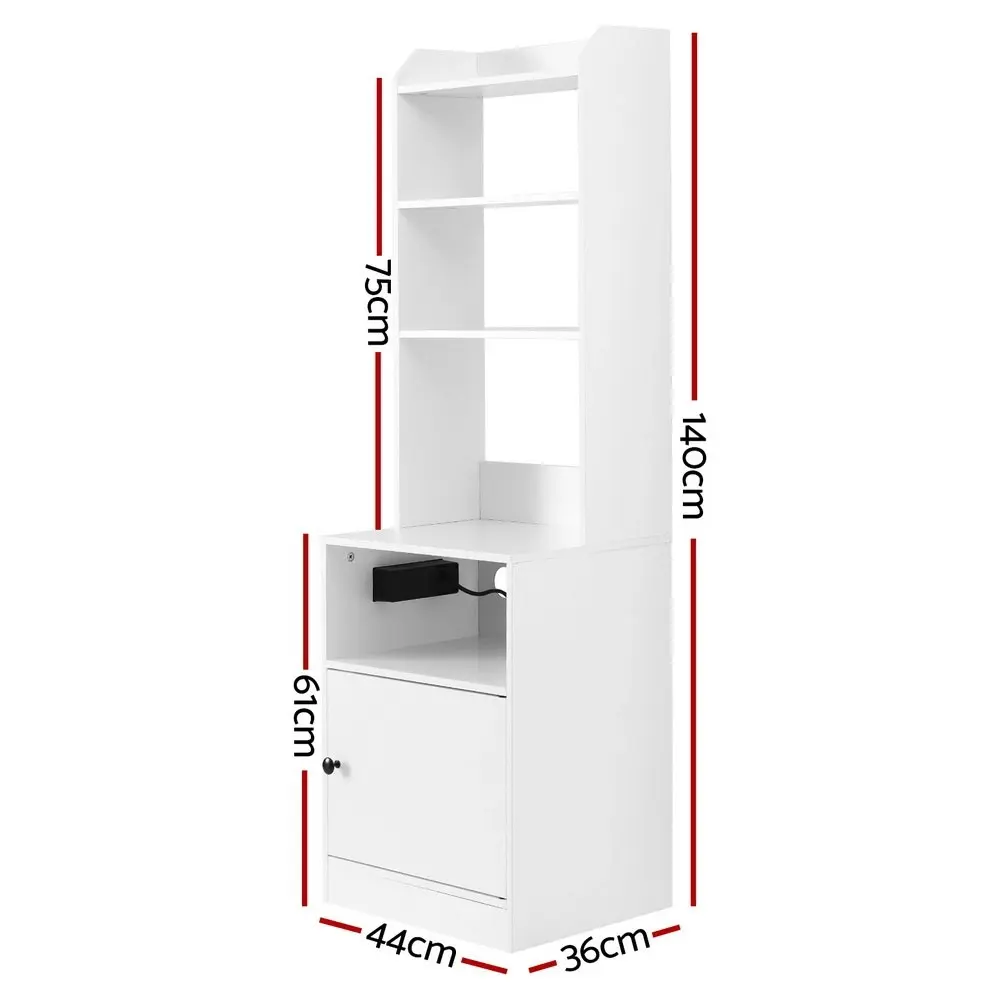 Artiss Bedside Table Nightstand Charging Station