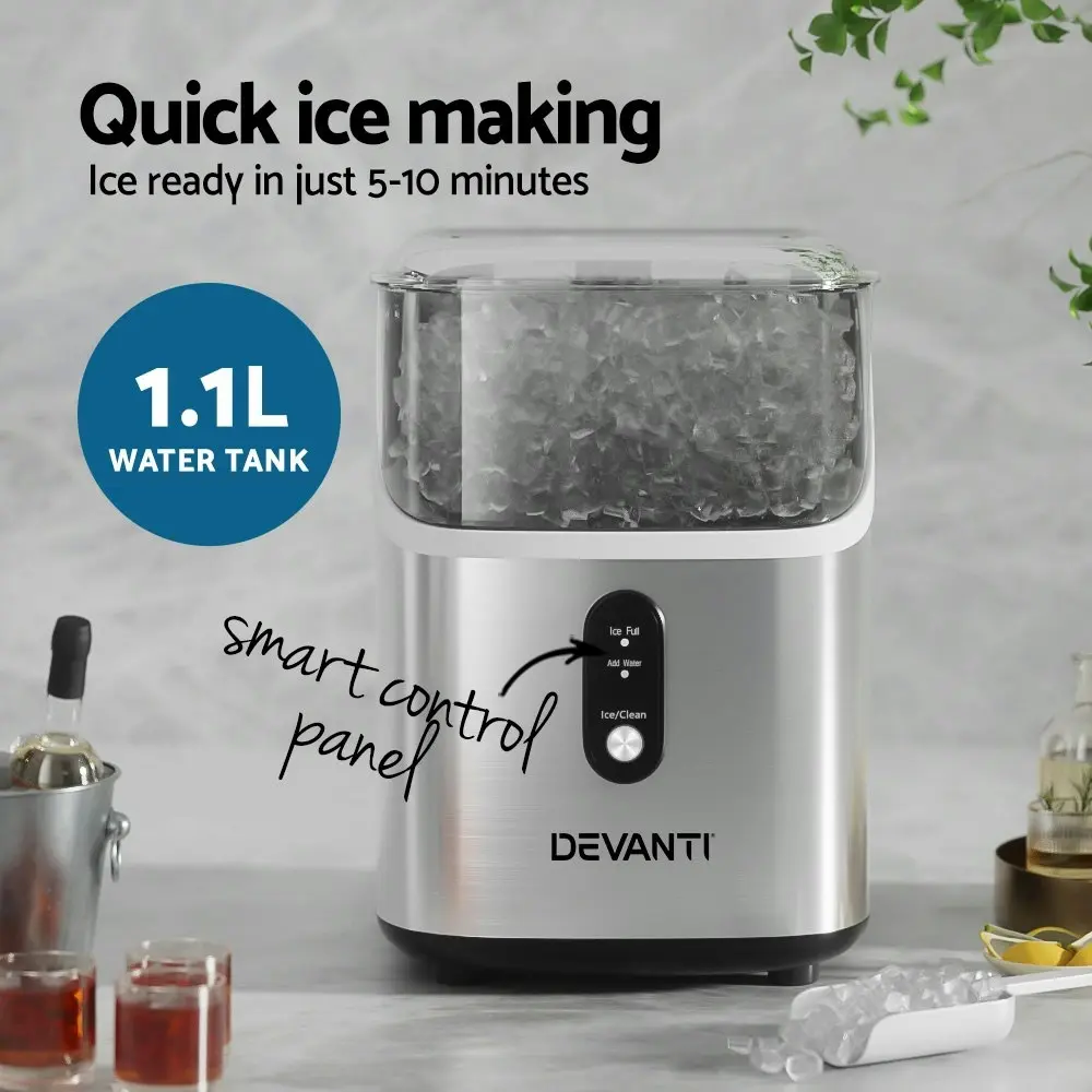 Devanti Ice Maker Machine 15kg Nugget Ice Cube