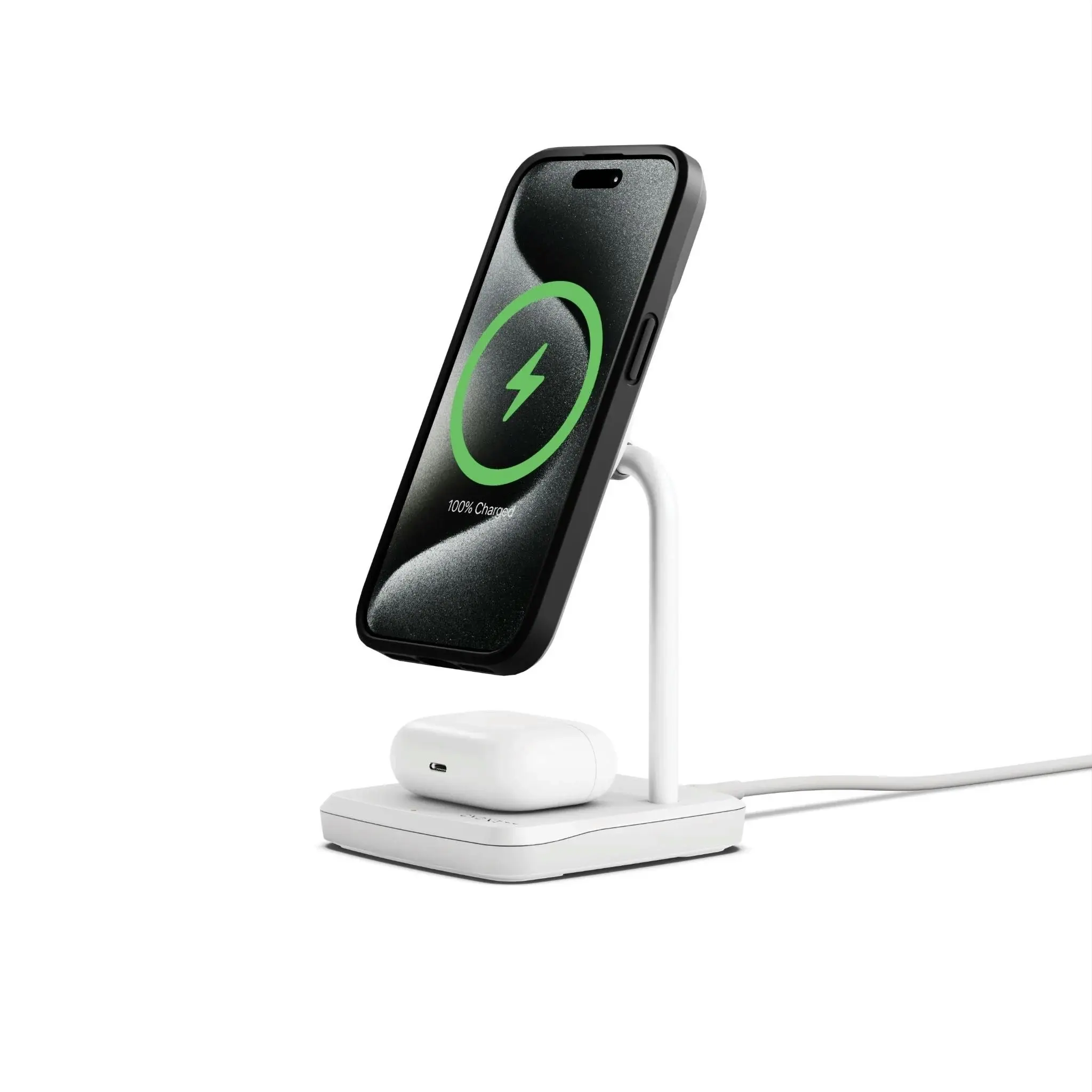 Cygnett Charge Base 2-in-1 Magnetic Wireless Charger - White