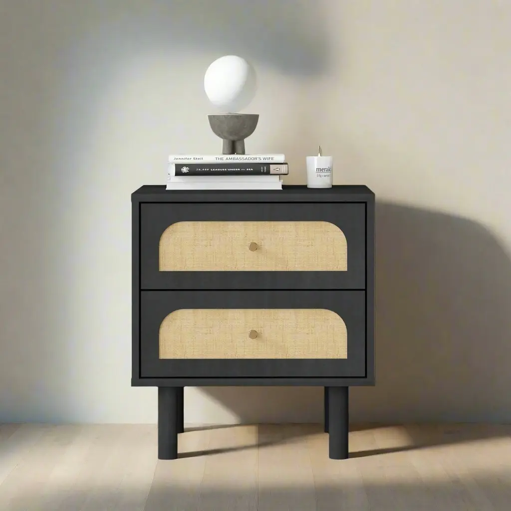 Elisa 2 Drawer Nightstands with Dresser Sleek and Stylish Bedside Table for Modern Bedroom