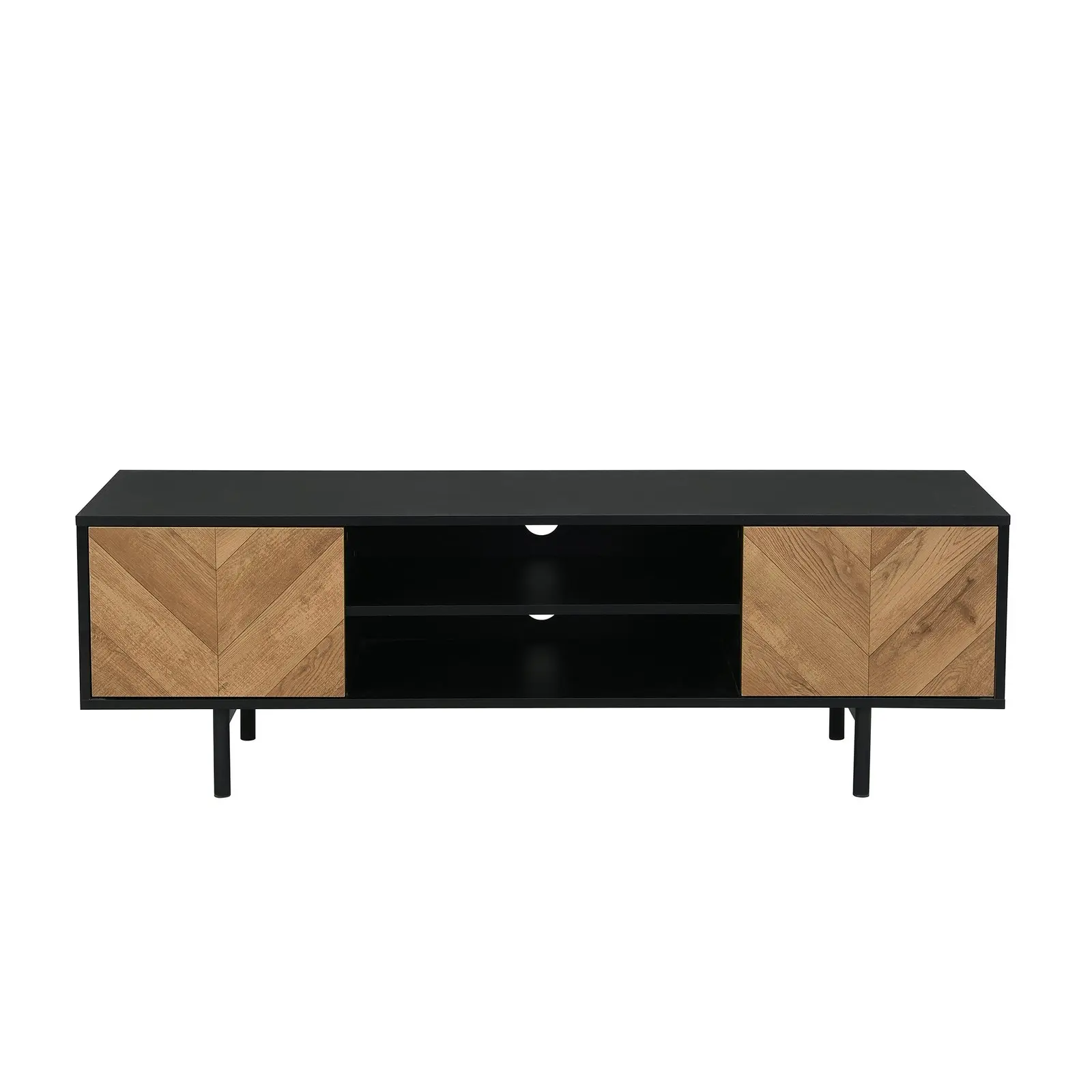 Chrovern TV Entertainment Unit | 140CM Wide TV Cabinet for Bedroom & Living Room