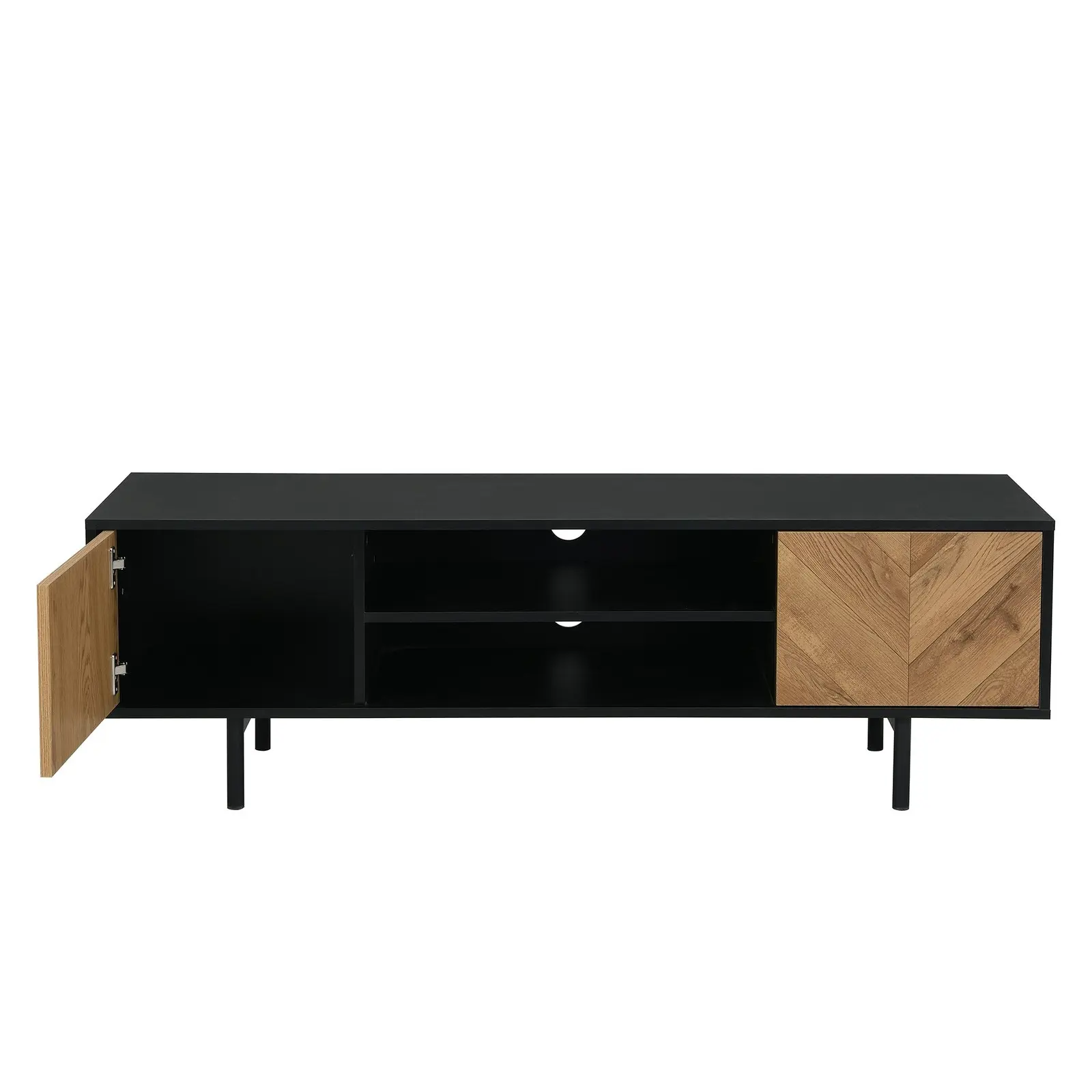 Chrovern TV Entertainment Unit | 140CM Wide TV Cabinet for Bedroom & Living Room