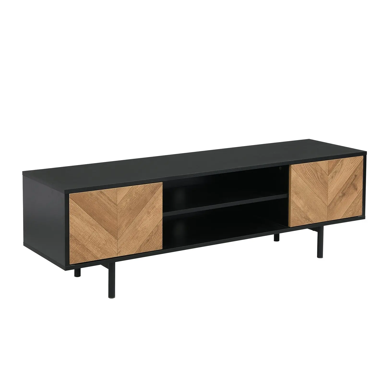 Chrovern TV Entertainment Unit | 140CM Wide TV Cabinet for Bedroom & Living Room