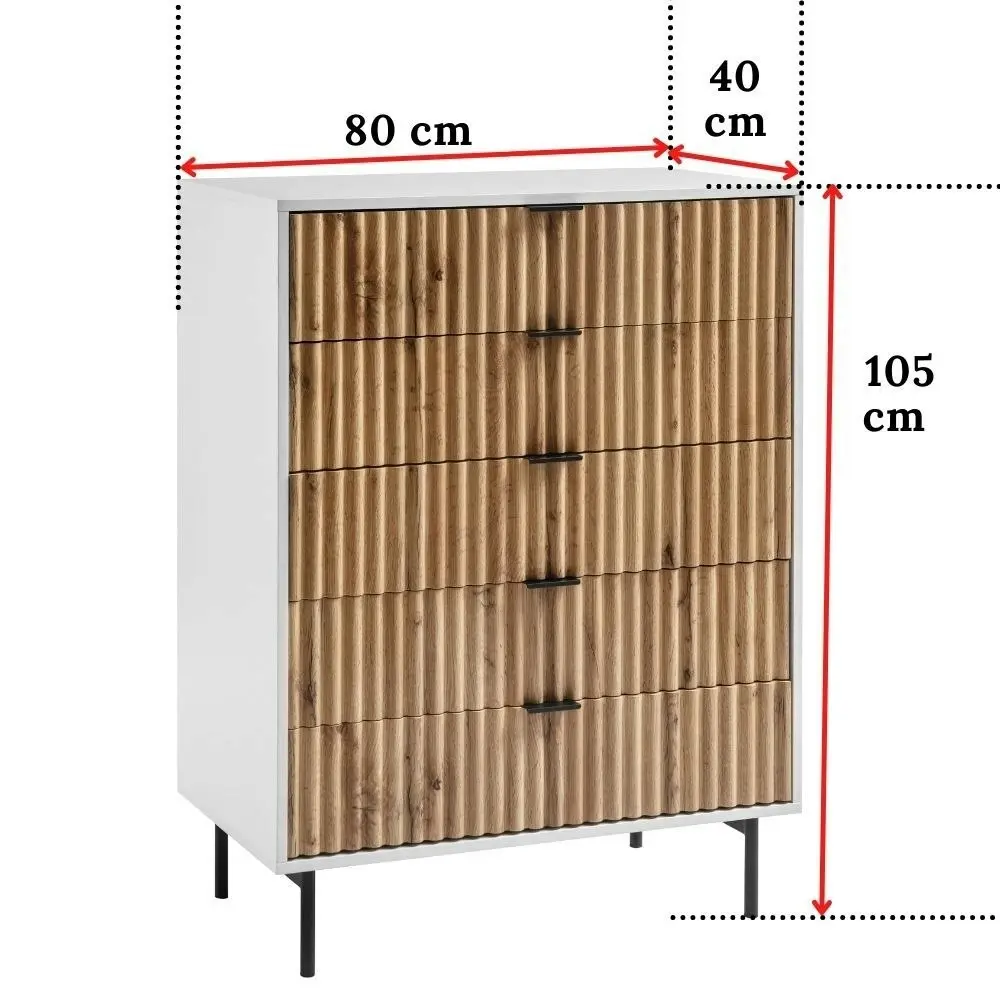 Chelsea Buffet Sideboard  6 Drawer Chest Dresser  5 Drawer Chest  Bedside Table Storage Bundle