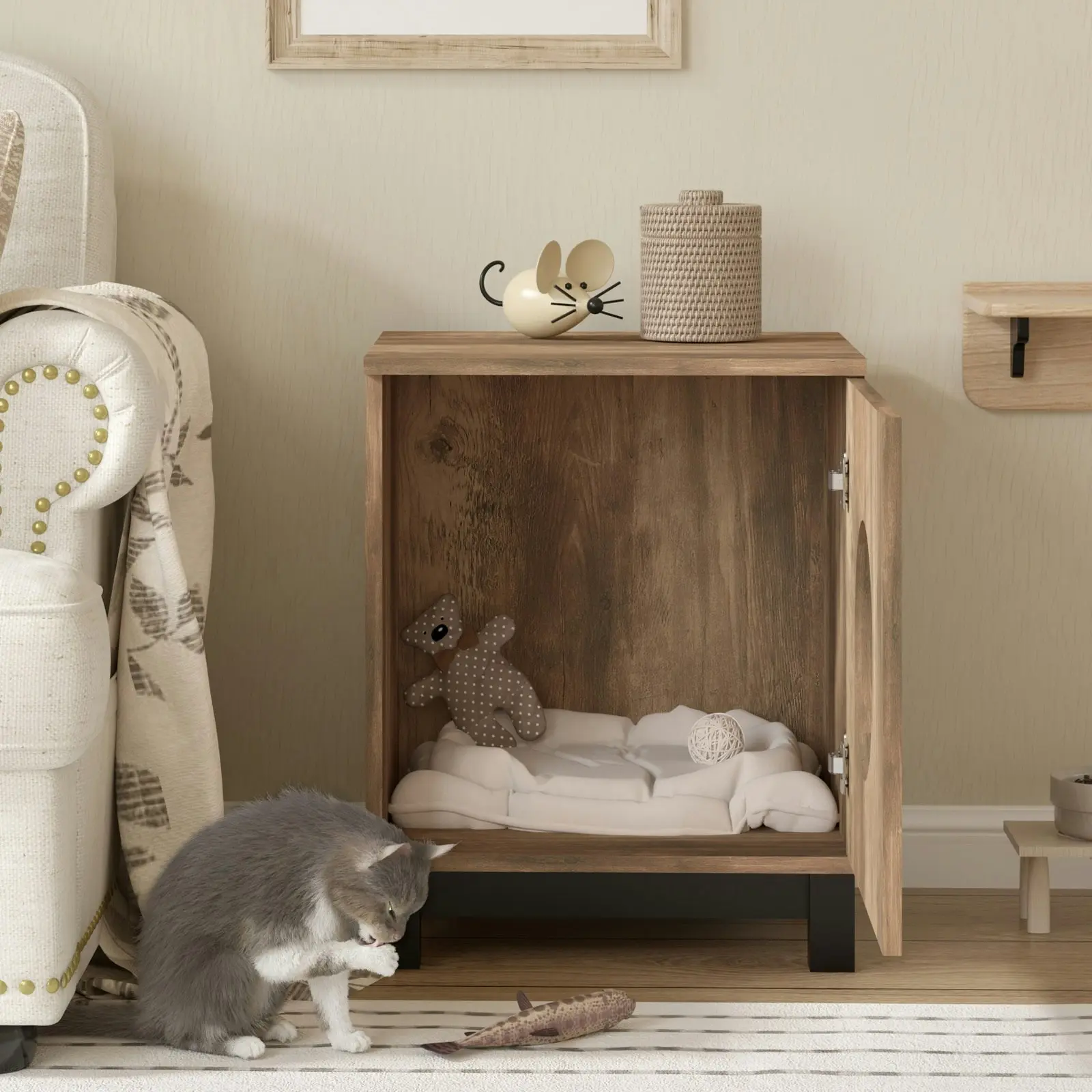 Bronx Pet House End Table | Stylish Bedside Table for You and Your Pet