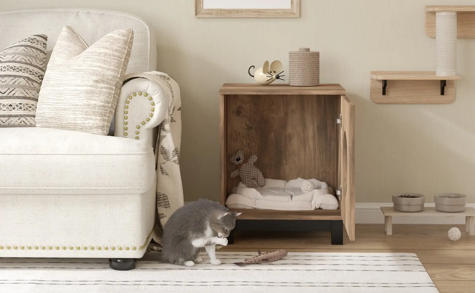 Bronx Pet House End Table | Stylish Bedside Table for You and Your Pet