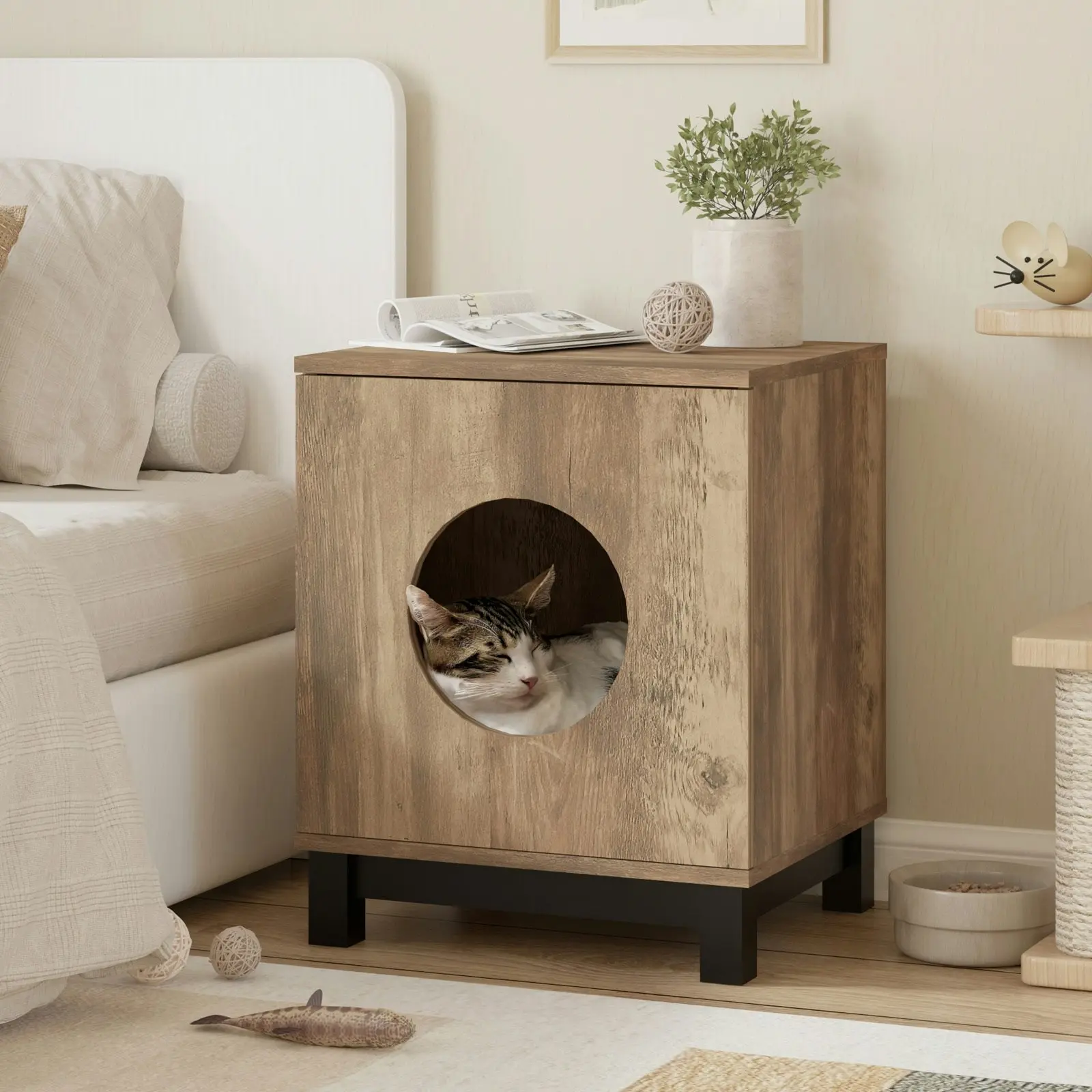 Bronx Pet House End Table | Stylish Bedside Table for You and Your Pet