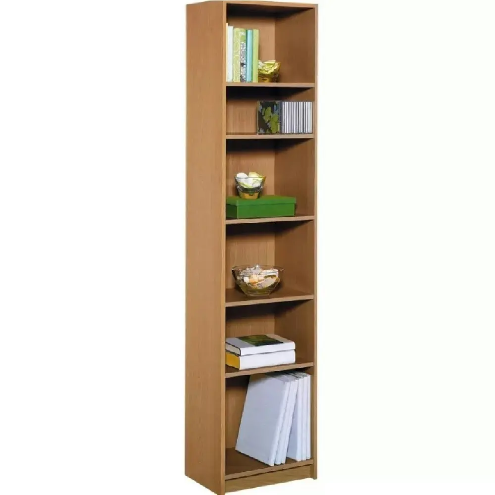 Boho bookcase H200cm Narrow Storage Display Unit w/5 adjustable shelves