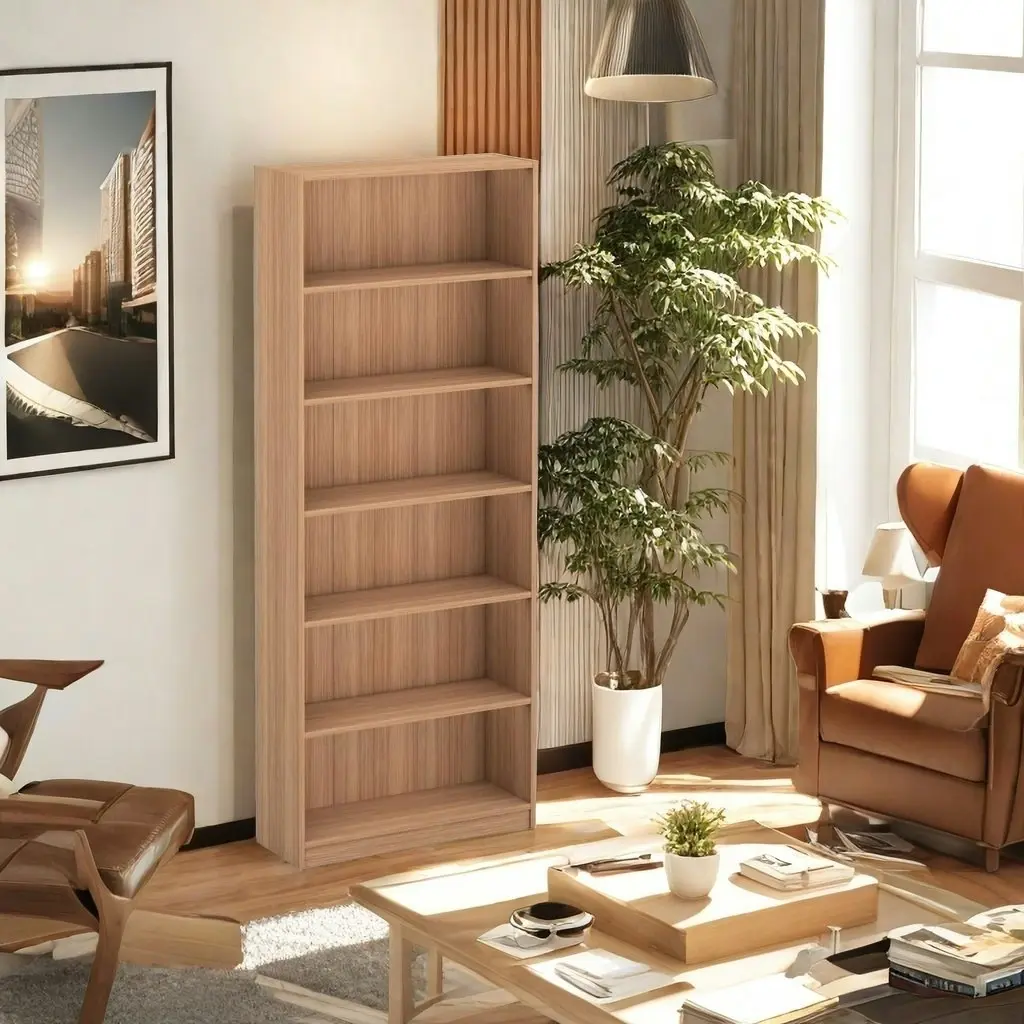 Boho Large Bookcase Bookshelf with Adjustable Shelves | 200cm Tall for Stylish Storage