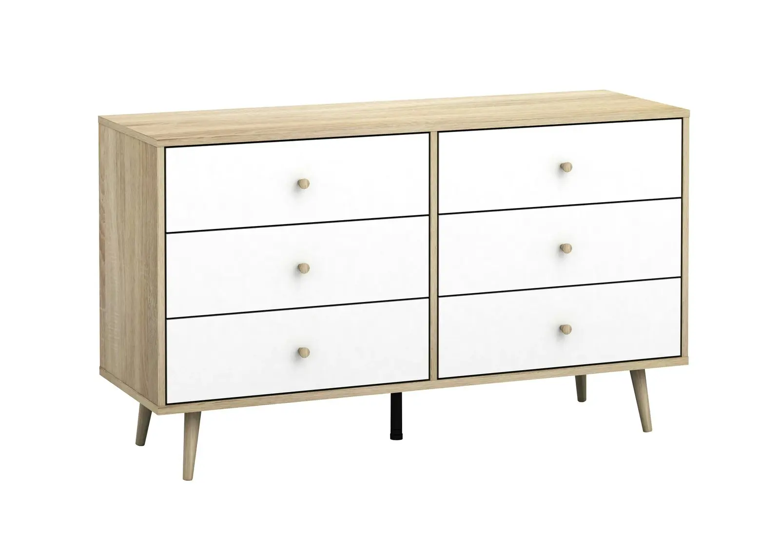 Adriana 6 Chest of Drawers Dresser Lowboy Storage Cabinet | Scandinavian Style for Modern Living