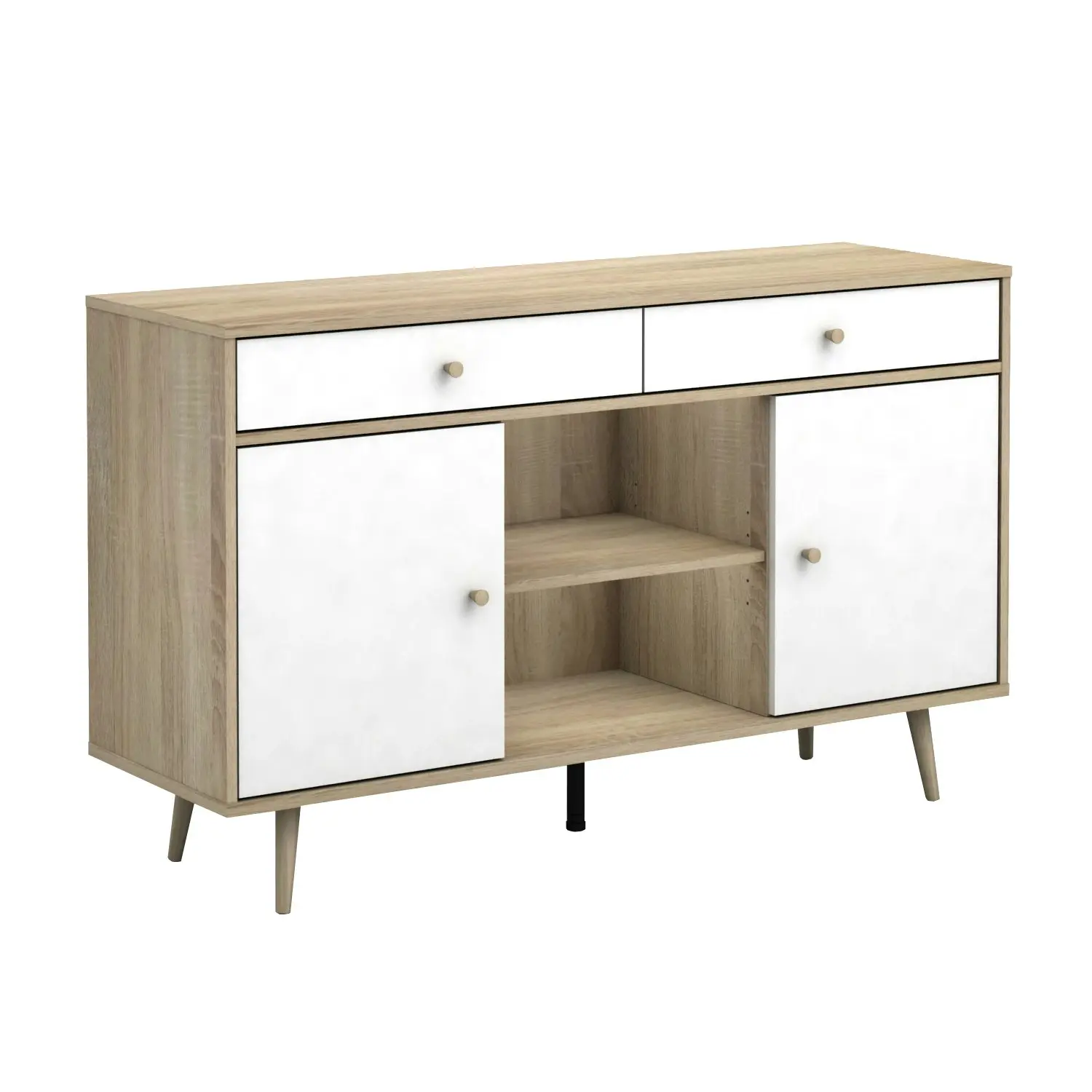 Buffet Sideboard Shelves Double Doors 128x39x78.6cm （White）