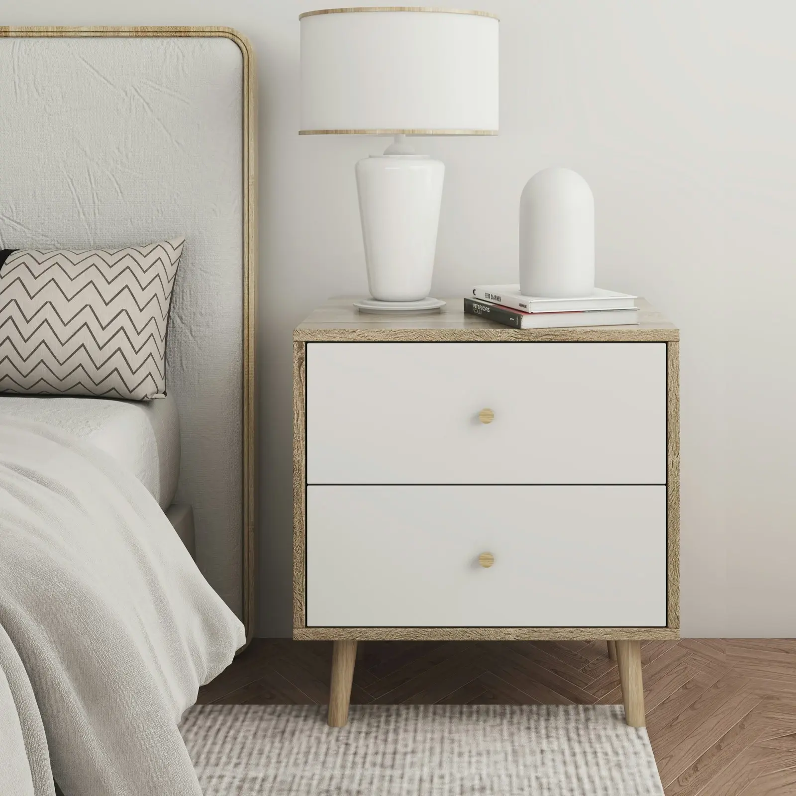 Adriana Nightstand  Elegant Bedside Table for Stylish Bedroom Storage