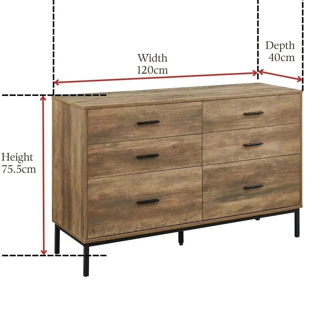 Bronx 6 Chest of Drawers Dresser Lowboy | Modern Storage Solution