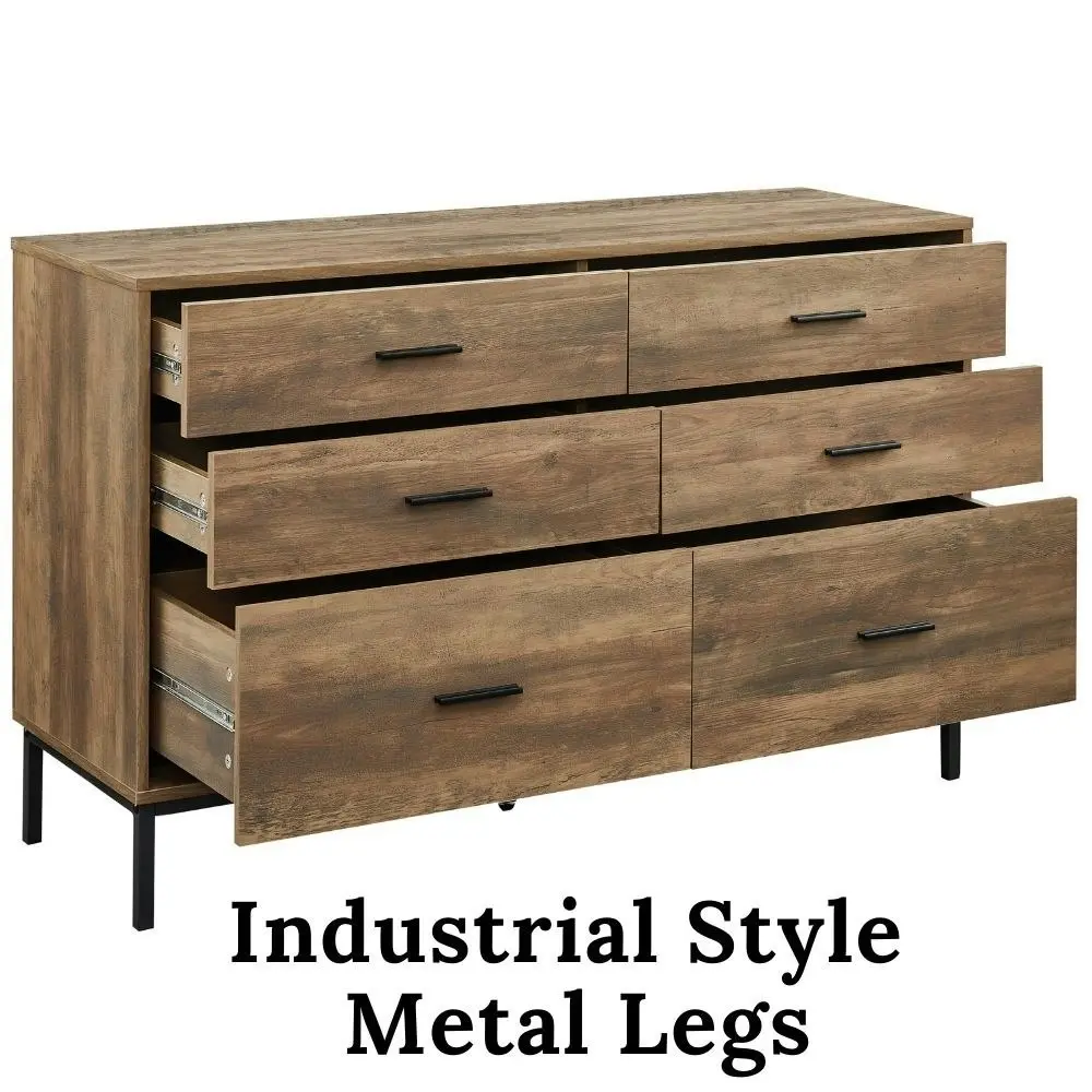 Bronx 6 Chest of Drawers Dresser Lowboy | Modern Storage Solution