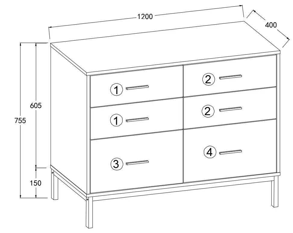 Bronx 6 Chest of Drawers Dresser Lowboy | Modern Storage Solution