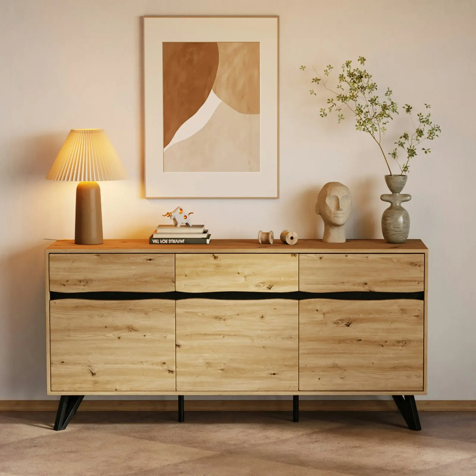 Grayson Large Buffet Sideboard Console 3 Door 3 Drawer 160cm