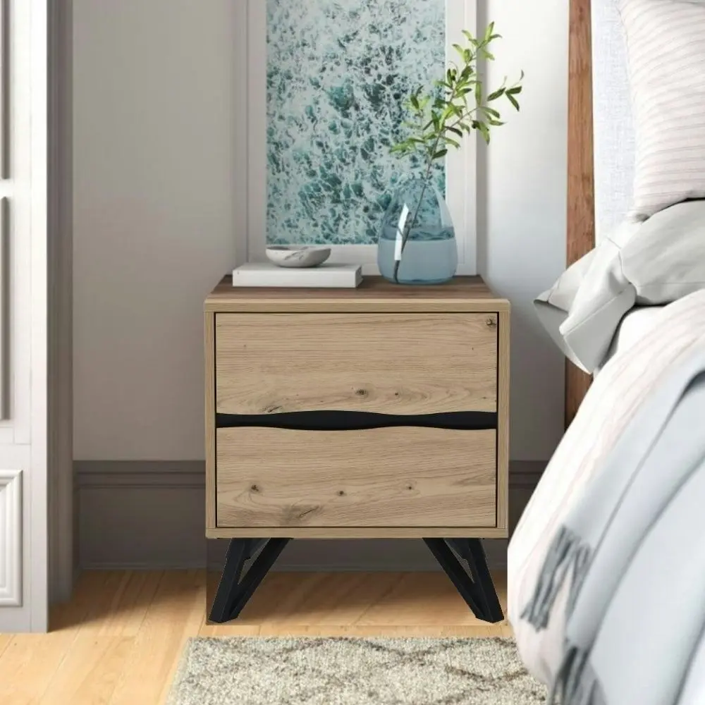 Grayson 2 Drawer Bedside Table for Stylish Bedroom Storage