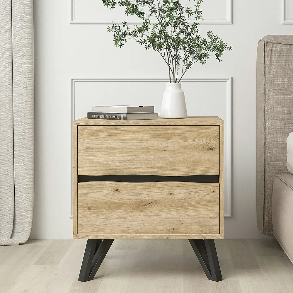 Grayson 2 Drawer Bedside Table for Stylish Bedroom Storage