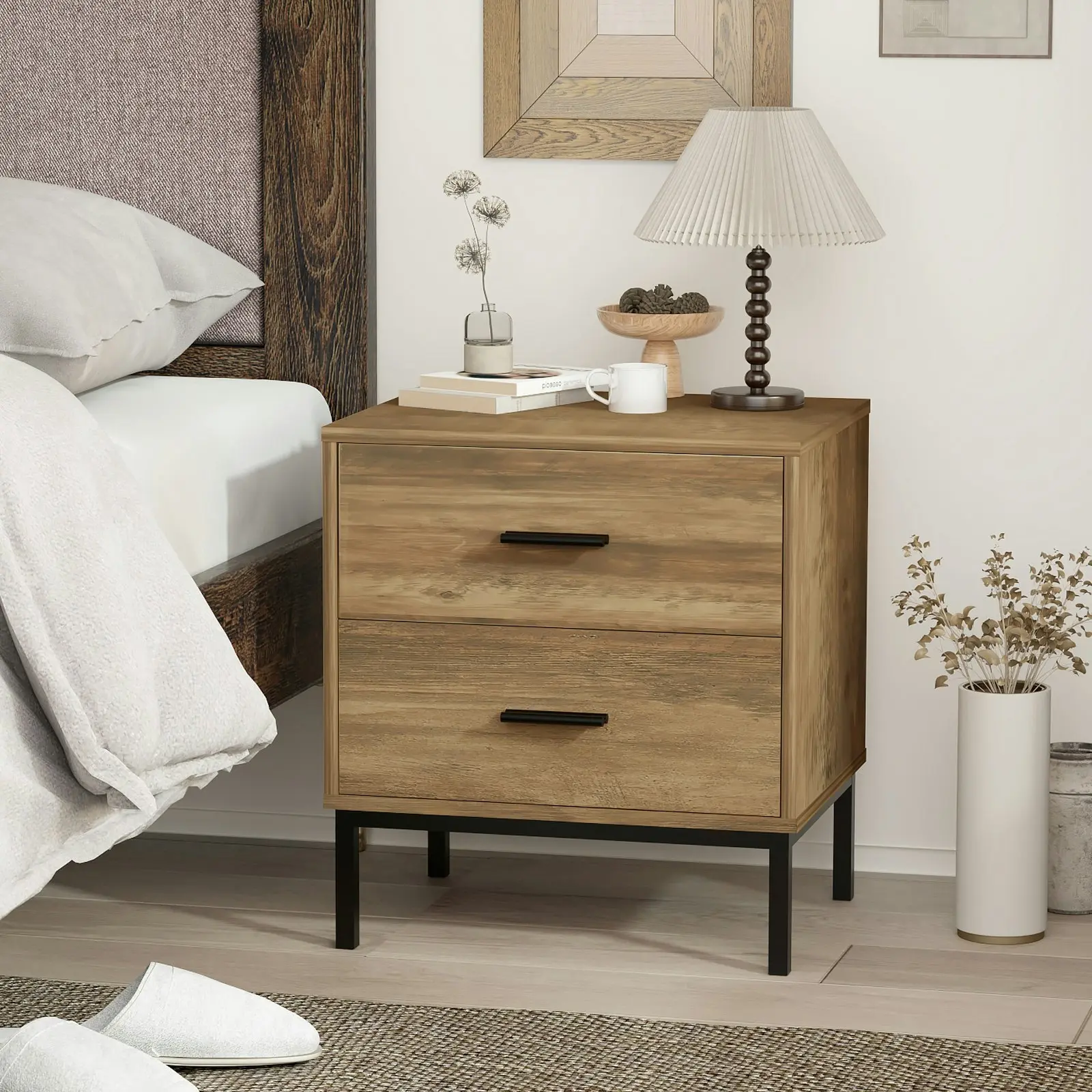 Bronx 4-Piece Set | Tall Chest Wardrobe, 6-Drawer Chest, 2-Drawer Bedside Table & Pet End Table Combo for a Complete Stylish Storage Solution