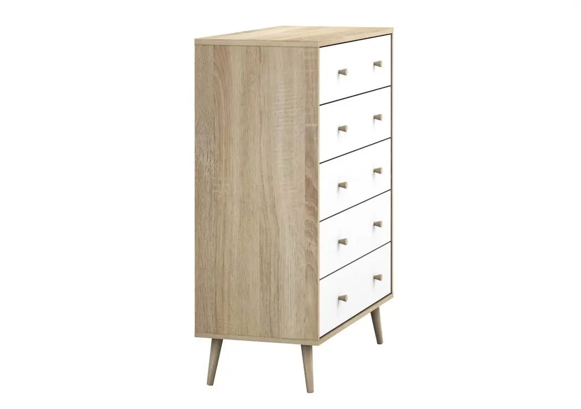 Bedroom Bundle Adriana 5 Drawers Chest with 2 Bedside Tables