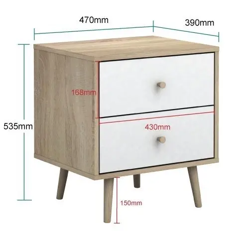 Bedroom Bundle Adriana 5 Drawers Chest with 2 Bedside Tables