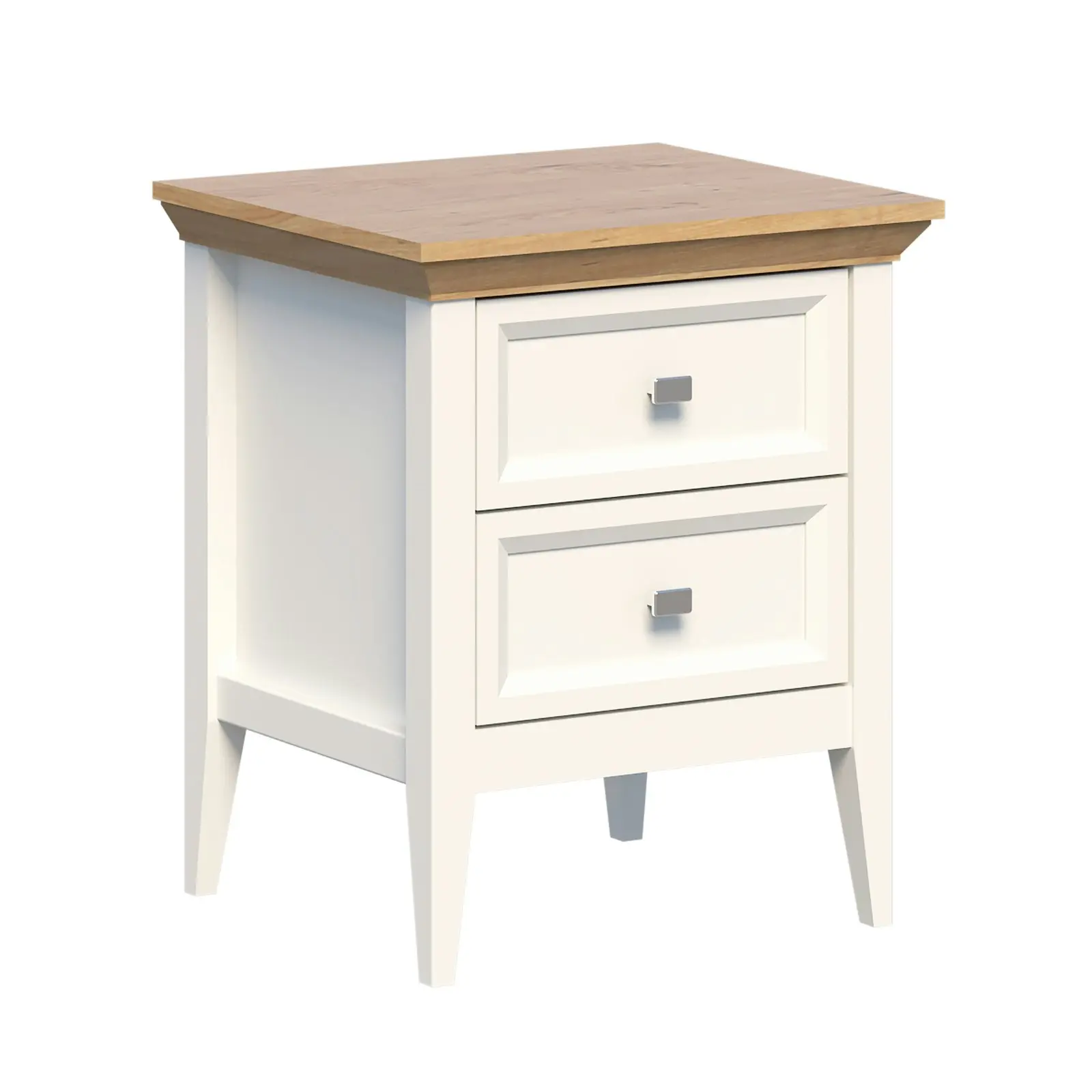 Coogee 2 Drawer Bedside Table | Pine and Off-White Stylish Bedroom Storage