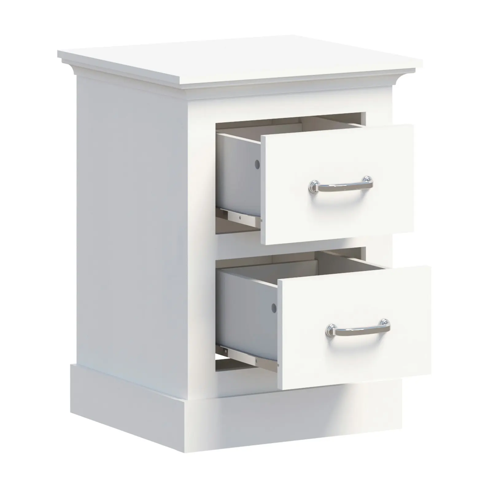 Ashford White Bedside Tables with Dresser  Set of 2 Elegant Storage Solutions for Your Bedroom