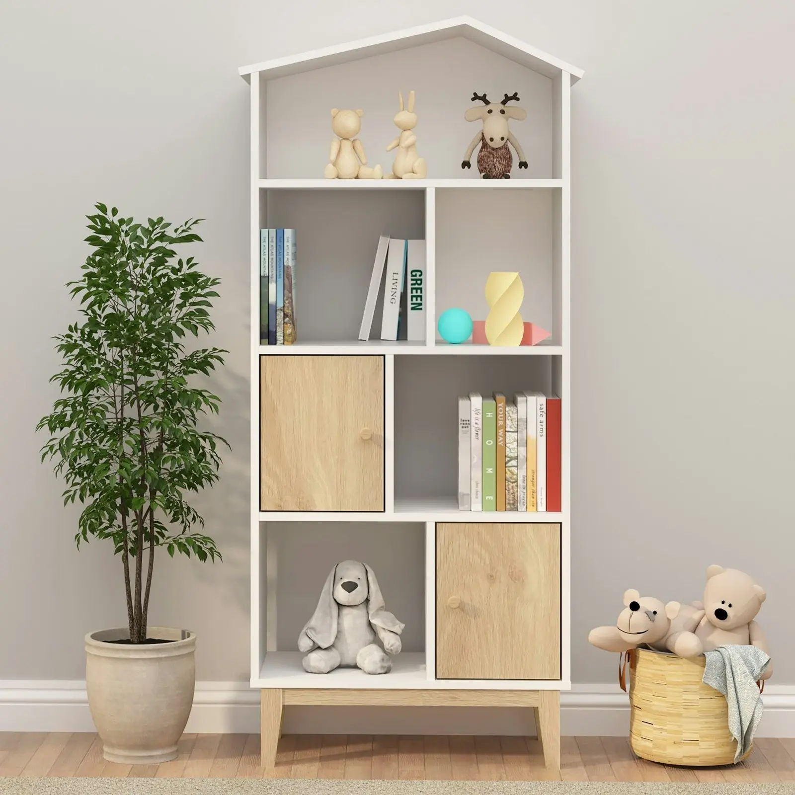 House Kid Chest of 3 Drawers and House Kid Display Bookshelf