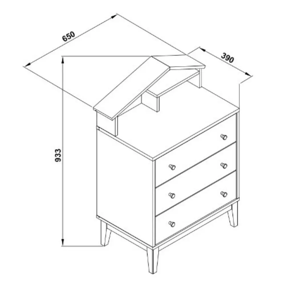 House Kid Chest of 3 Drawers and House Kid Display Bookshelf