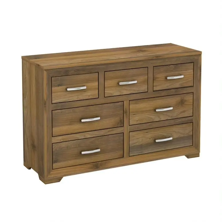 Farmhouse 7 Drawer Dresser Lowboy Bedroom Storage Cabinet