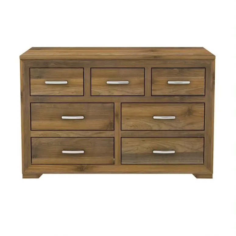 Farmhouse 7 Drawer Dresser Lowboy Bedroom Storage Cabinet