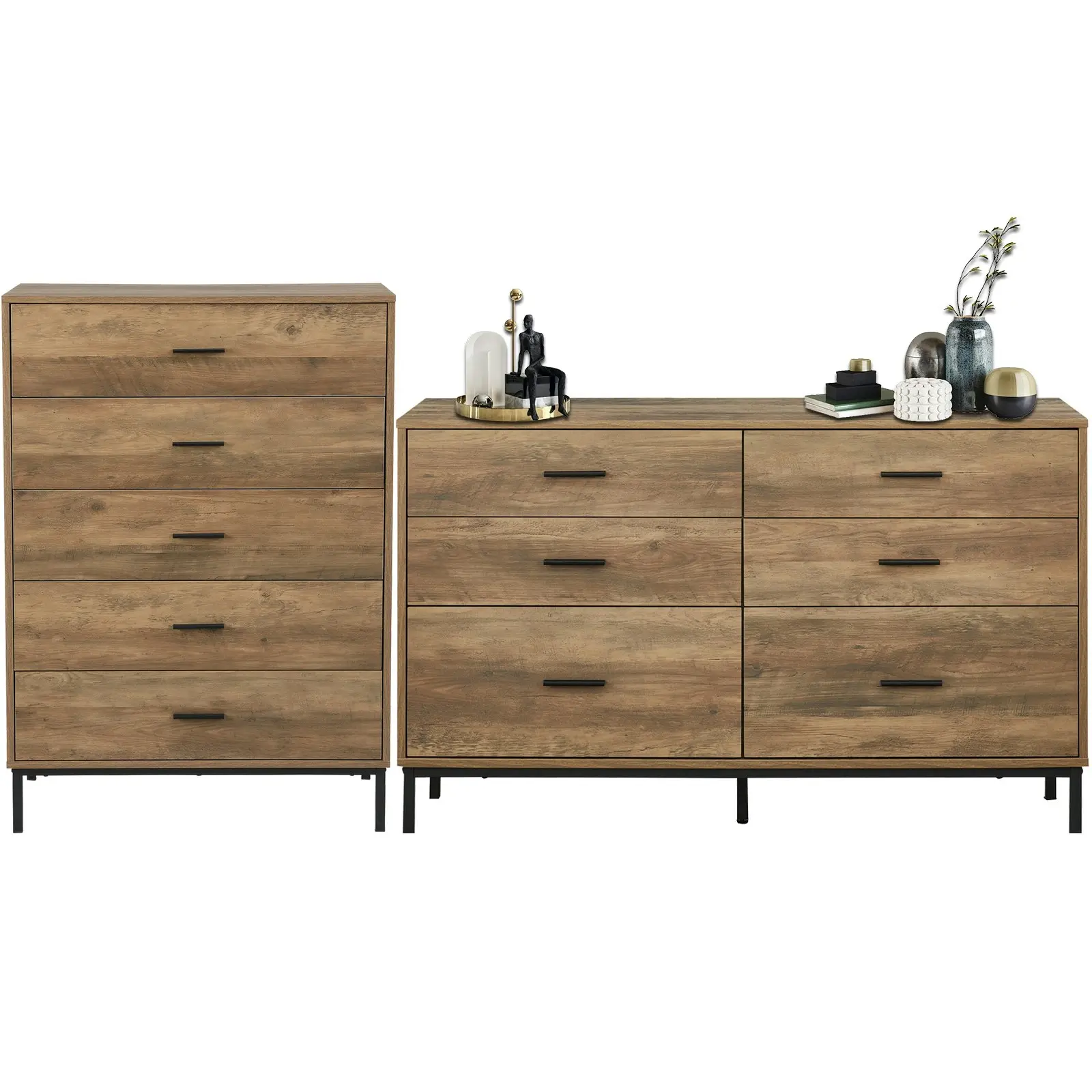 Bronx 5 Drawer & 6 Drawer Chest Bundle | Modern Storage for Your Home