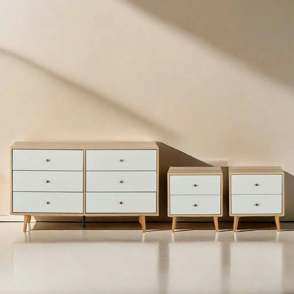 Bedroom Bundle Adriana Chest of 6 Drawers and 2 Bedside Tables