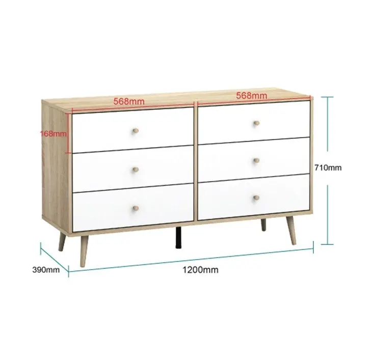 Bedroom Bundle Adriana Chest of 6 Drawers and 2 Bedside Tables