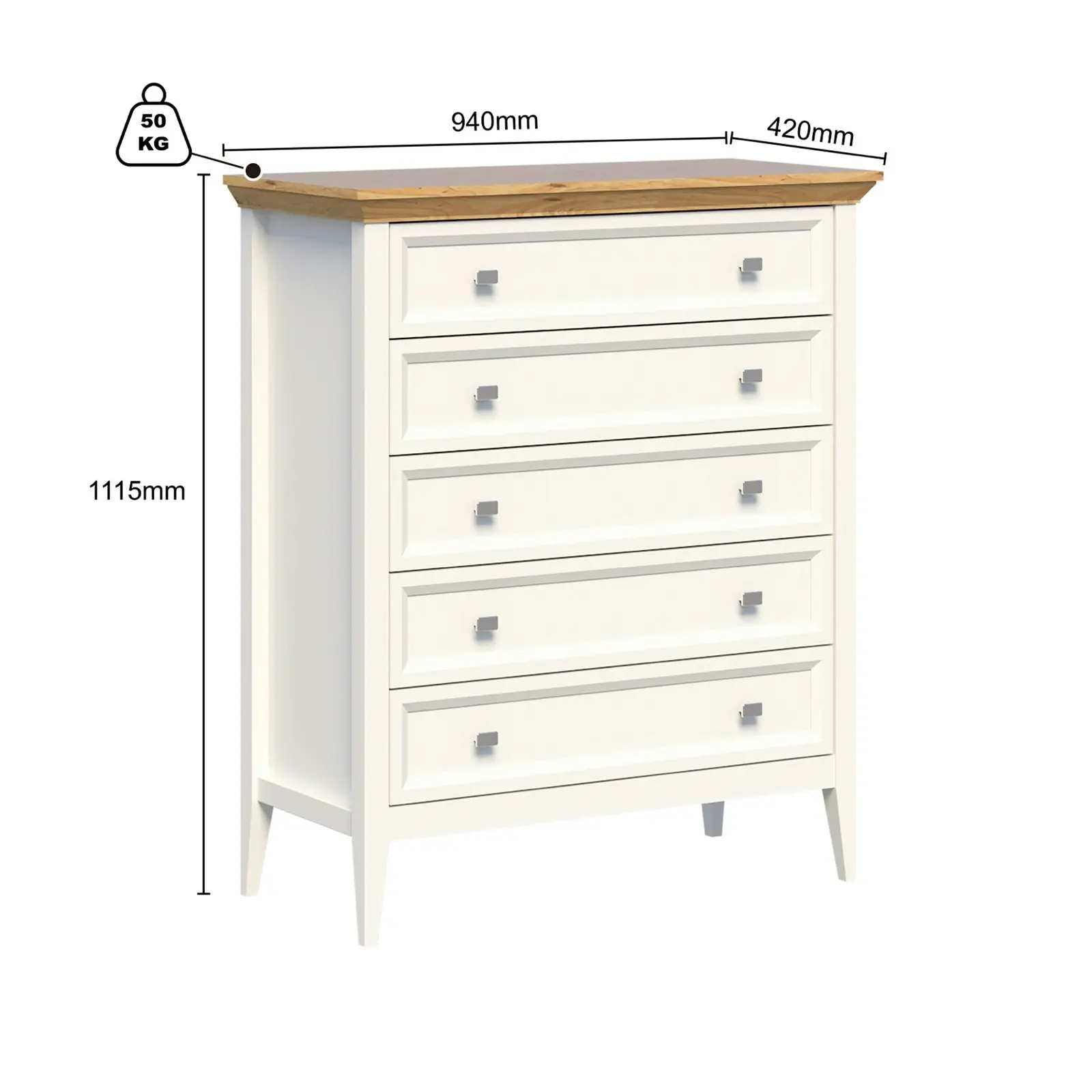 Coogee 5 Chest of Drawers Chest Tallboy and Console Table Bundle  Versatile Storage Solutions