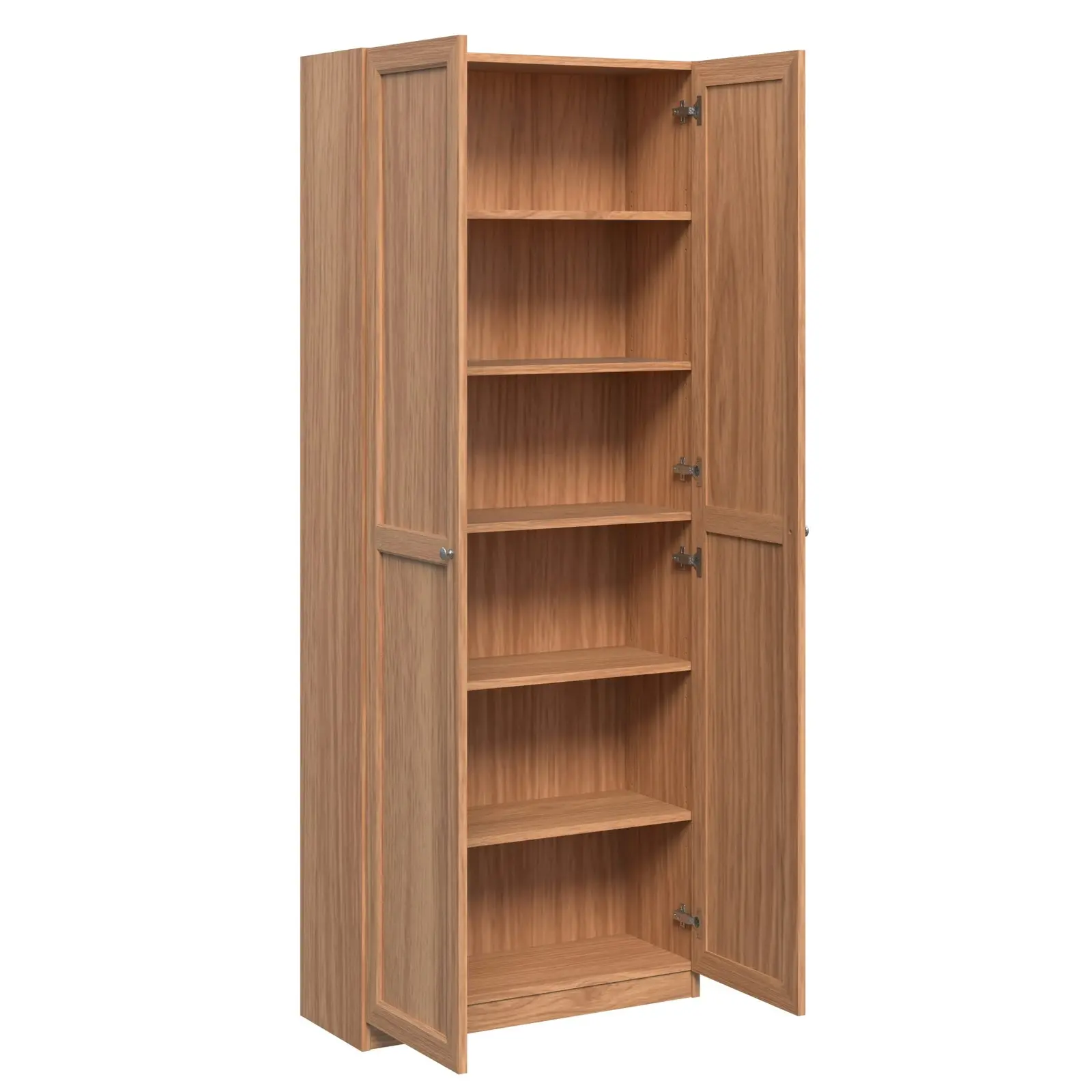 Boho Bookcase with 2-Door Wooden Cupboard | Linen Bookshelves for Elegant Storage