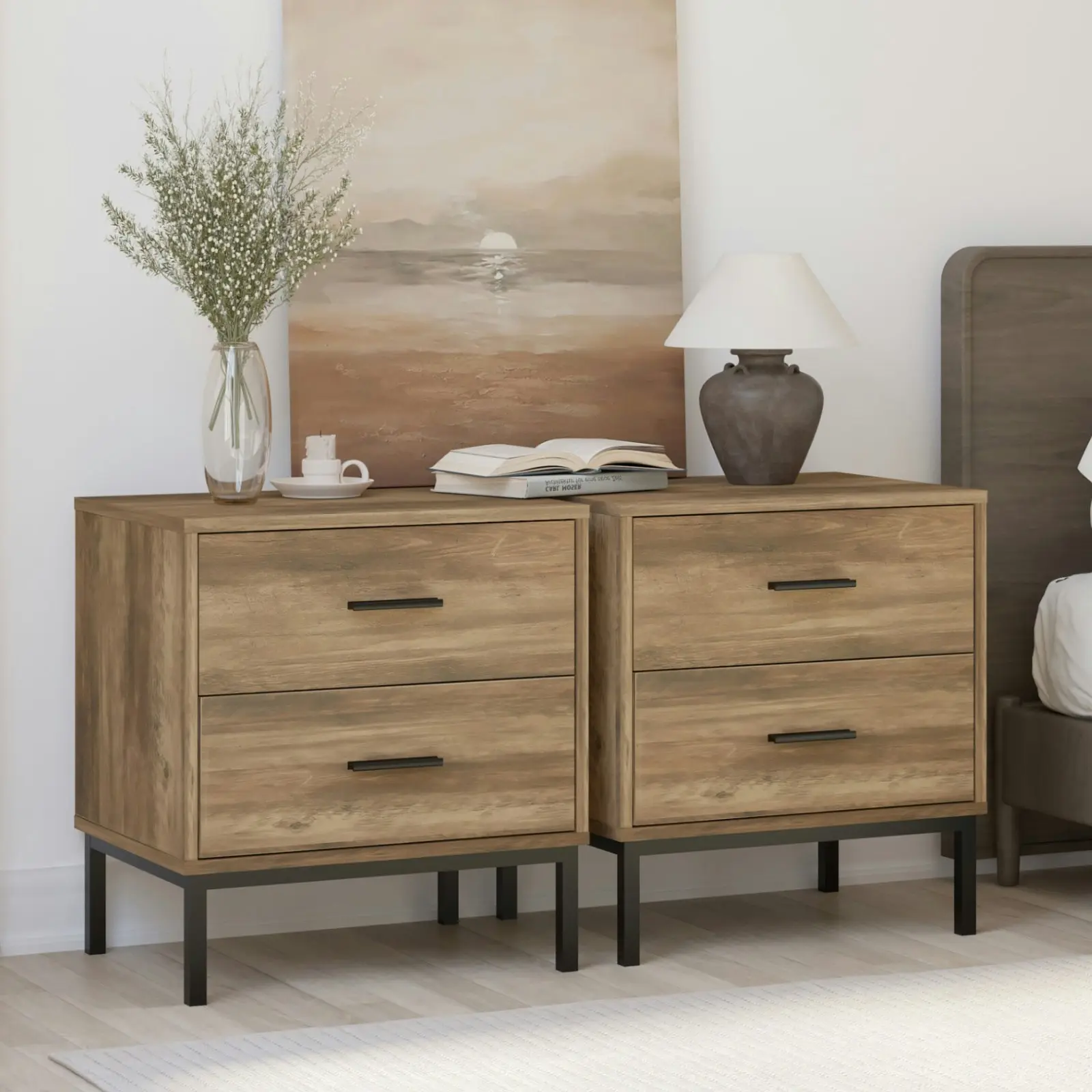 Bronx Bedside Tables with Dresser | Set of 2 Stylish & Functional Units for Bedroom Storage