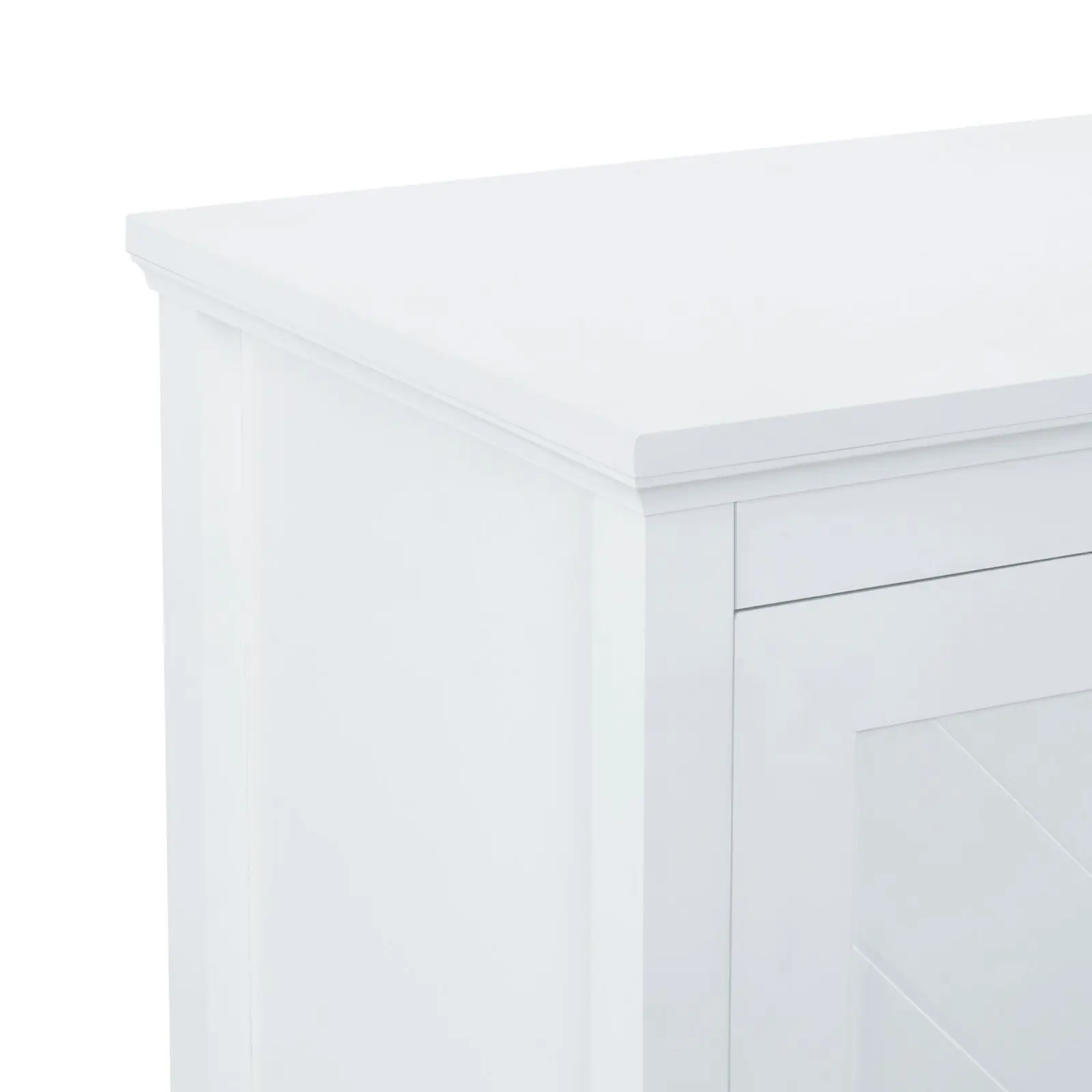 Hallway Bezel Top Sideboard Buffet Cabinet in White | Elegant Storage for Modern Homes