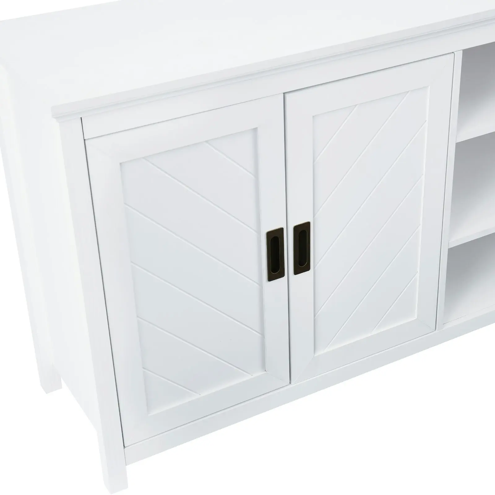 Hallway Bezel Top Sideboard Buffet Cabinet in White | Elegant Storage for Modern Homes