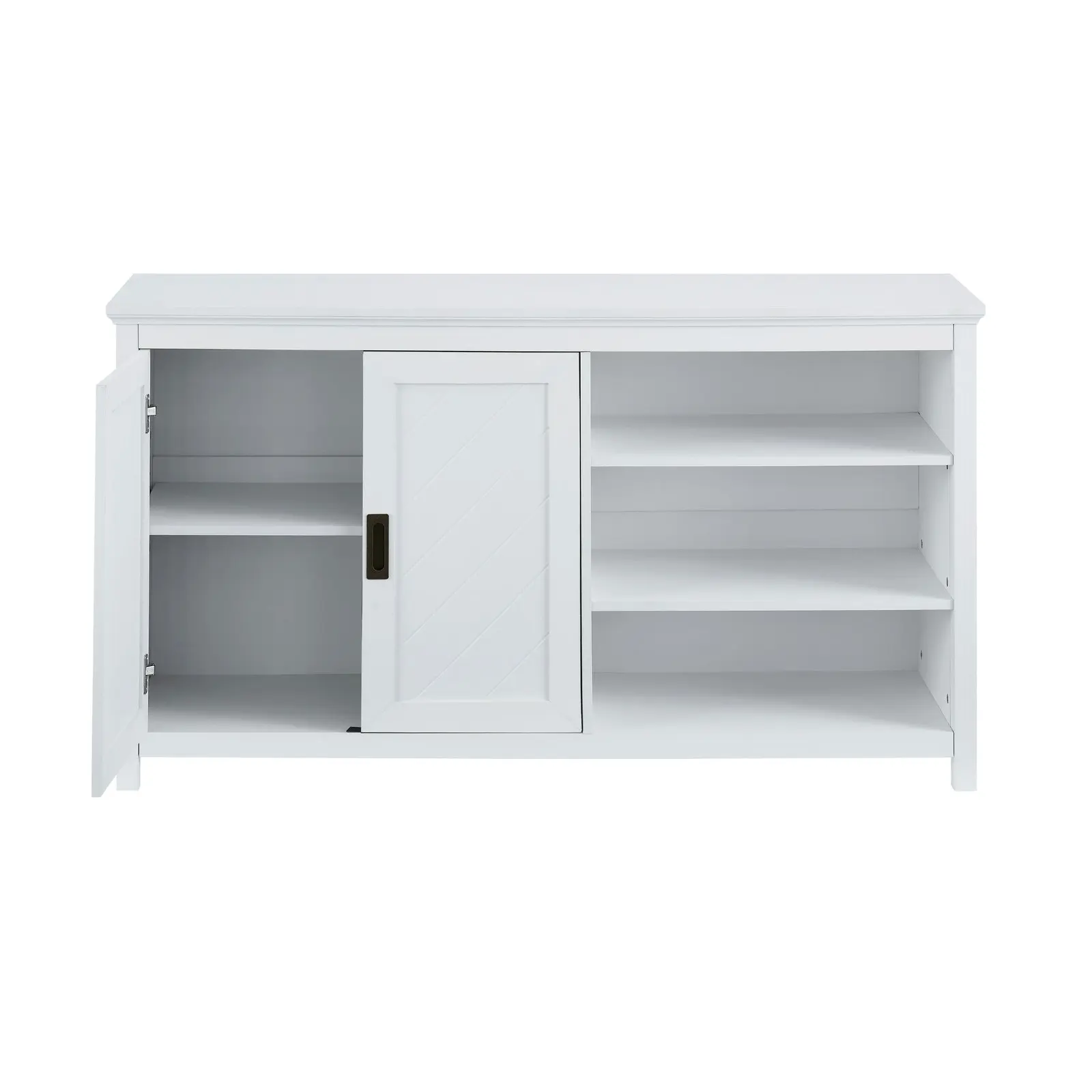 Hallway Bezel Top Sideboard Buffet Cabinet in White | Elegant Storage for Modern Homes