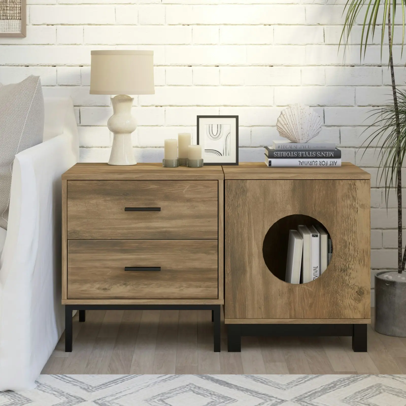 Bronx Beside Table with Dresser | Stylish Pet End Tables for Modern Homes